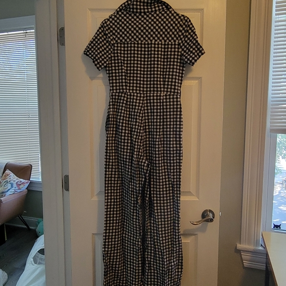 Lola May tie waist jumpsuit in gingham check - Picture 3 of 5